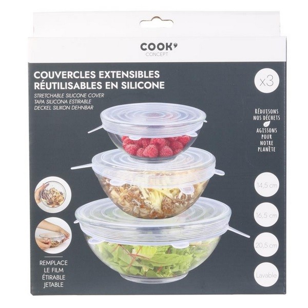 Couvercle COOK CONCEPT flexible silicone x3